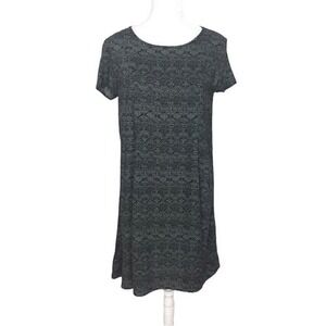 H&M‎ Short Sleeve Black White Dot Loose Shift Dress Size 6